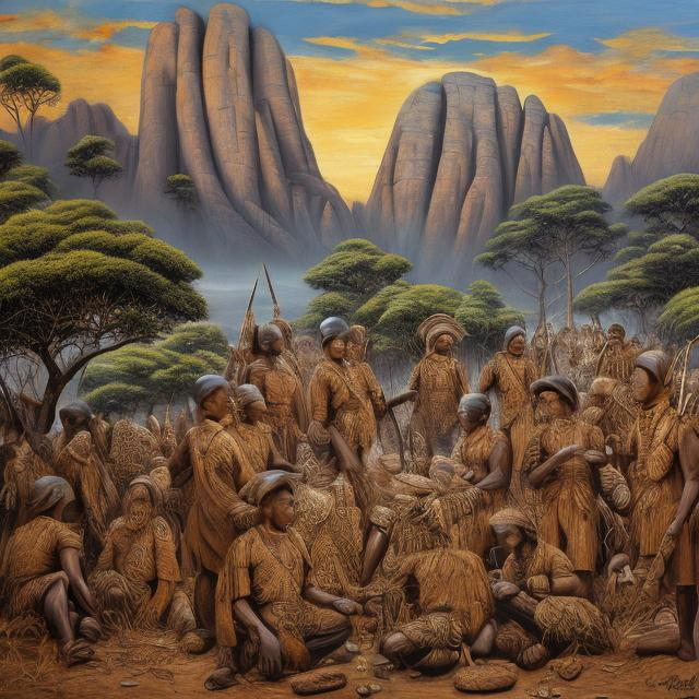 Prompt: Idealism masterpieces, Zulu renditions super realism