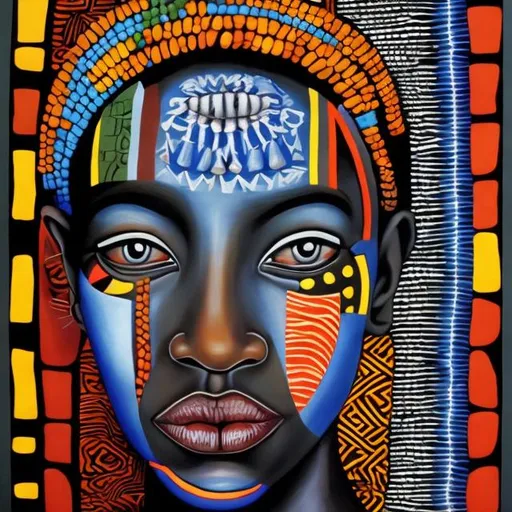 Prompt: Helena Frenkiel masterpieces, Ndebele renditions super realism