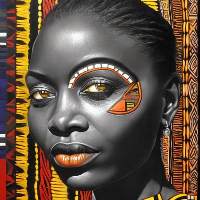 Prompt: Helena Frenkiel masterpieces, Ndebele renditions super realism