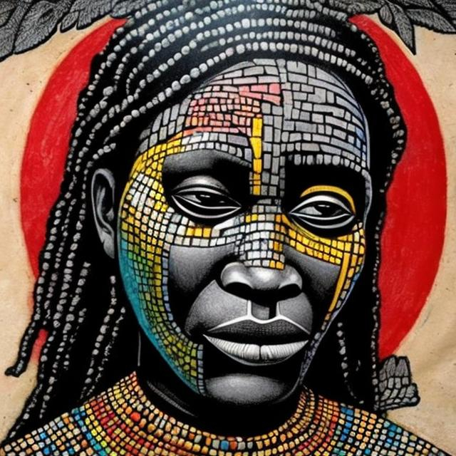 Prompt: Anarchism masterpieces, Ndebele renditions super realism