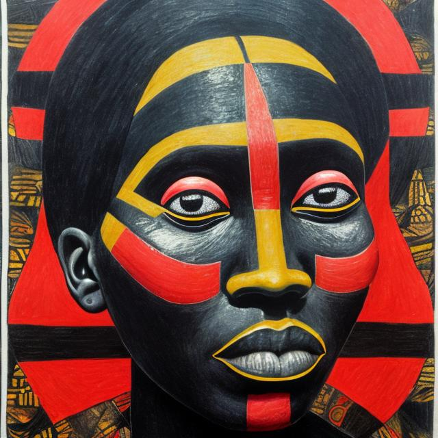 Prompt: Anarchism masterpieces, Ndebele renditions super realism