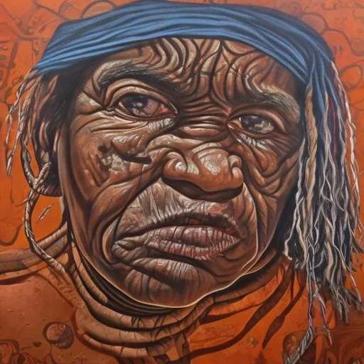 Prompt: Post modernism masterpieces, Australian Aboriginal rendition  super realism