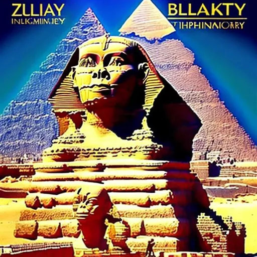 Prompt: International black history month 2024 Iconic posters with the sphinx and pyramids, Zulu renditions, super realism masterpieces