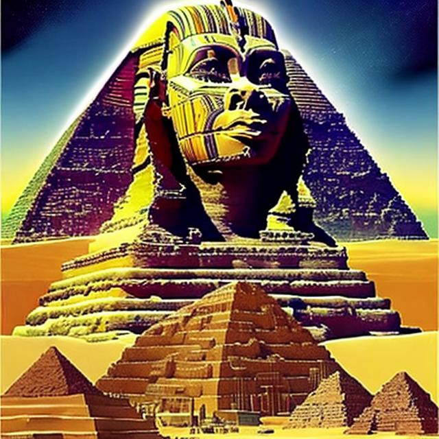 Prompt: International black history month 2024 Iconic posters with the sphinx and pyramids, Zulu renditions, super realism masterpieces