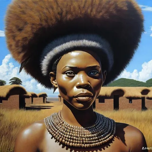 Prompt: Post modernism masterpieces, Zulu renditions super realism