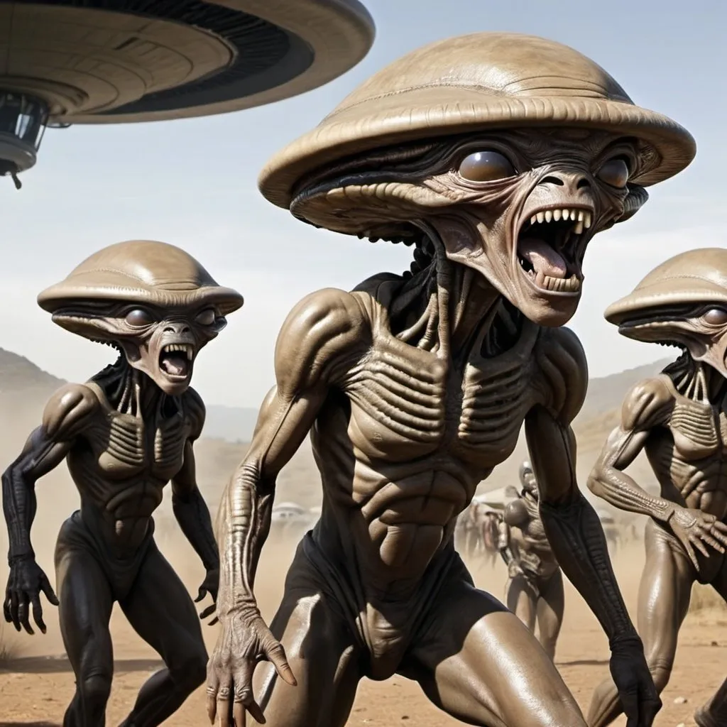 Prompt: Aliens invasion, Zulu renditions, super realism, masterpieces