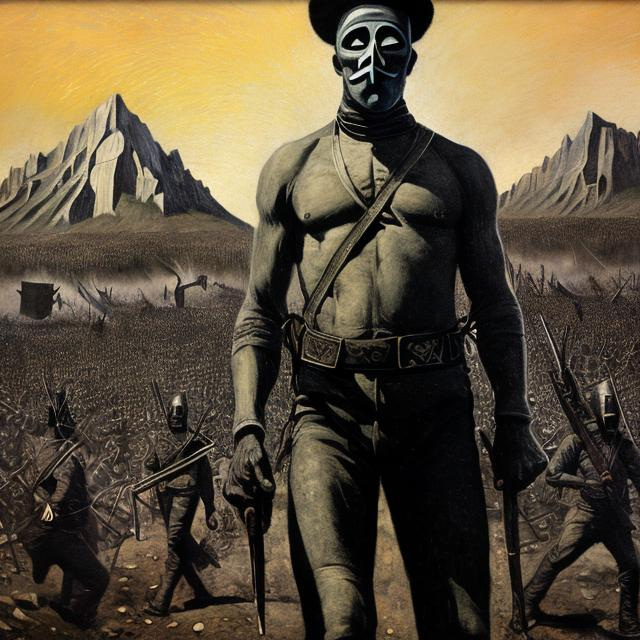 Prompt: Anarchism masterpieces, Zulu renditions super realism