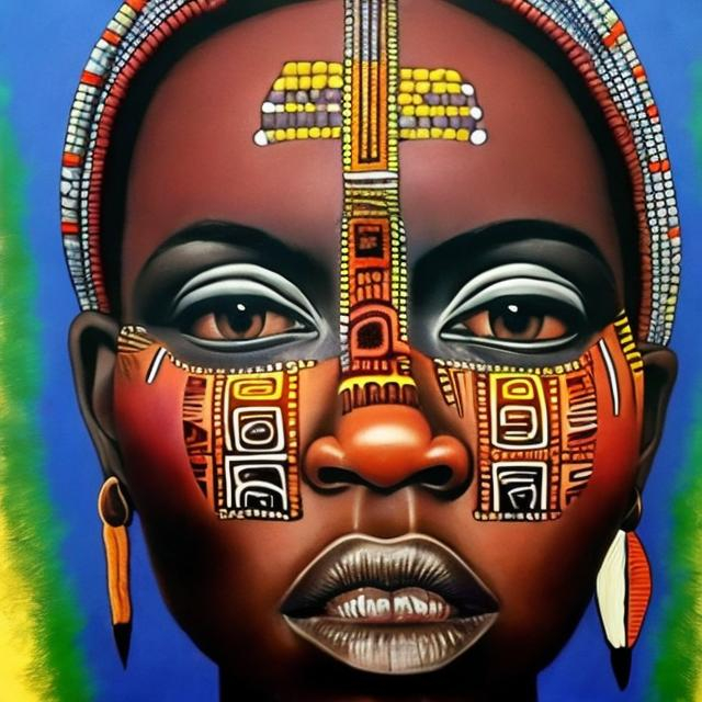 Prompt: Helena Frenkiel masterpieces, Ndebele renditions super realism