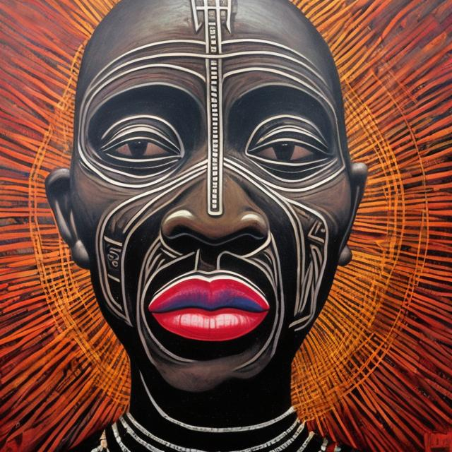 Prompt: Anarchism masterpieces, Ndebele renditions super realism