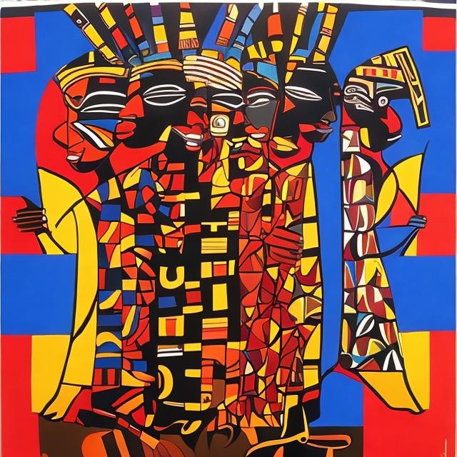 Prompt: Post modernism masterpieces, Ndebele rendition  super realism