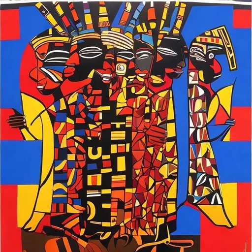 Prompt: Post modernism masterpieces, Ndebele rendition  super realism