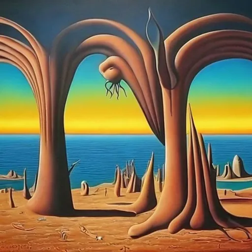 Prompt: Surrealism  masterpieces,Australian Aboriginal renditions super realism