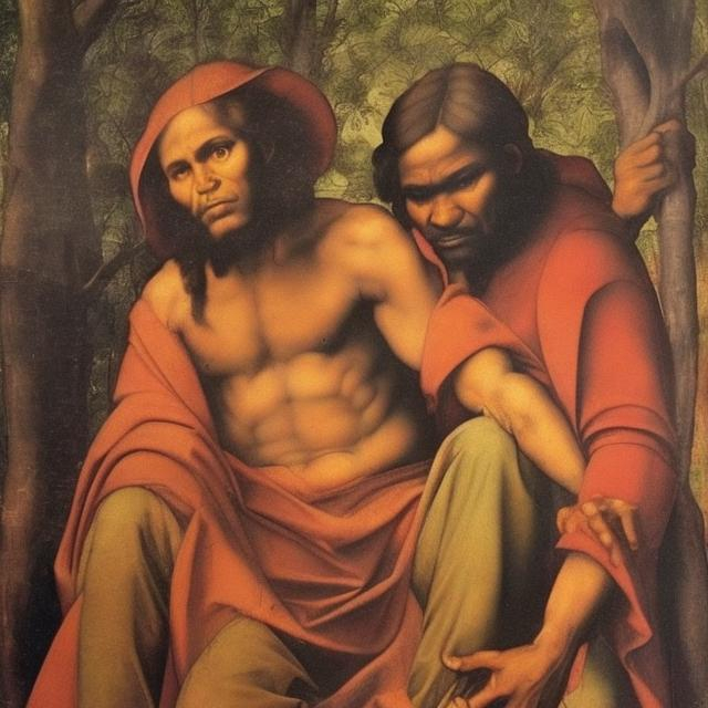 Prompt: Raphael masterpieces, Aboriginal renditions super realism