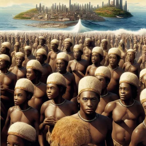 Prompt: Alvin Toffler, third wave civilization versus second wave civilization, super realism Zulu rendition