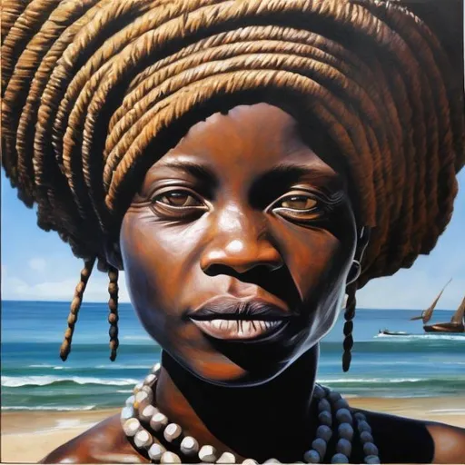 Prompt: Helena Frenkiel masterpieces Zulu renditions super realism