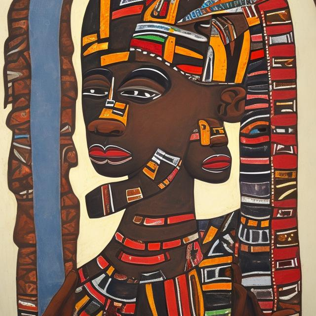 Prompt: Post modernism masterpieces, Ndebele rendition  super realism