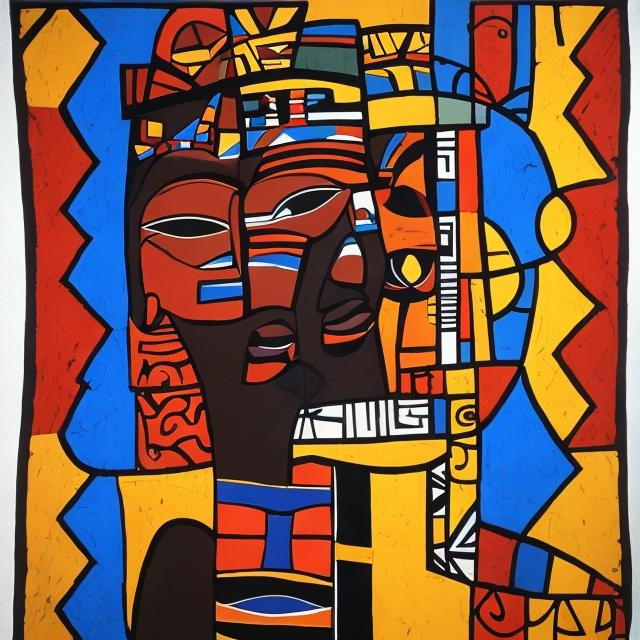 Prompt: Post modernism masterpieces, Ndebele rendition  super realism
