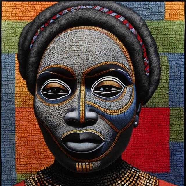 Prompt: Anarchism masterpieces, Ndebele renditions super realism