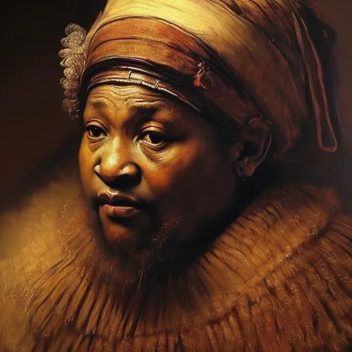 Prompt: Rembrandt 
 masterpieces, xhosa renditions, super realism