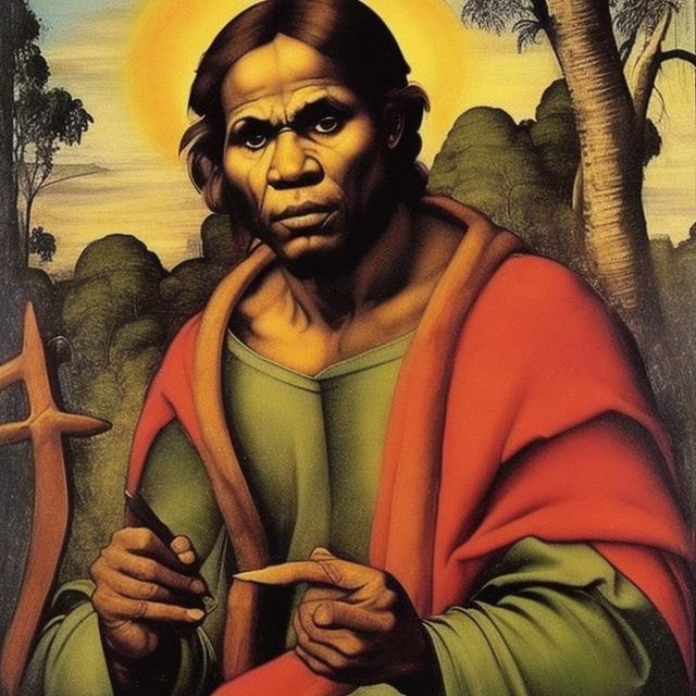 Prompt: Raphael masterpieces, Aboriginal renditions super realism