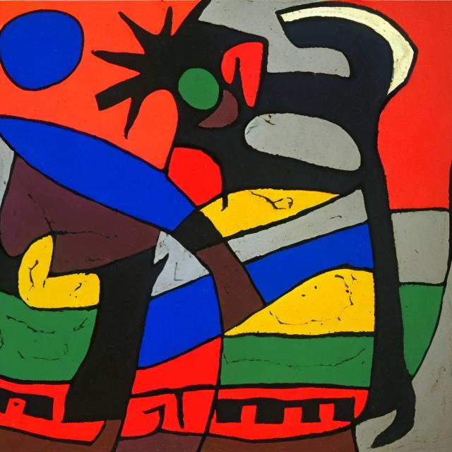 Prompt: Miro masterpieces, Ndebele renditions super realism