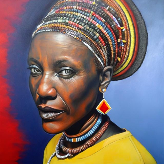 Prompt: Helena Frenkiel masterpieces, Ndebele renditions super realism