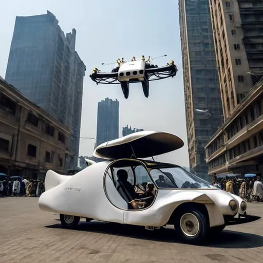 Prompt: Type 2 civilization flying car's between high rise sky scrapers Zulu rendition