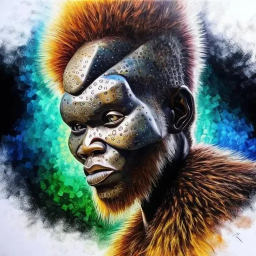 Prompt: Quantum art masterpieces, Zulu renditions super realism