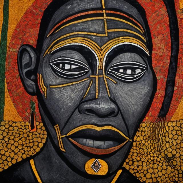 Prompt: Anarchism masterpieces, Ndebele renditions super realism