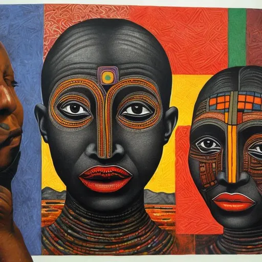 Prompt: Anarchism masterpieces, Ndebele renditions super realism