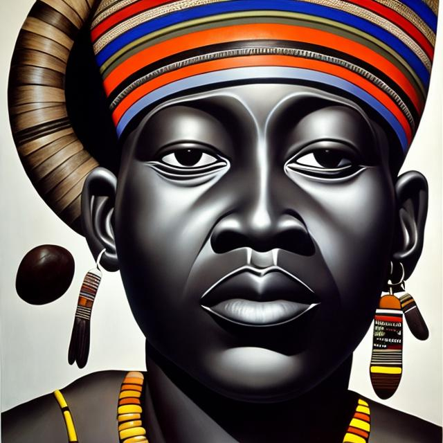 Prompt: Geddes masterpieces, Ndebele renditions super realism