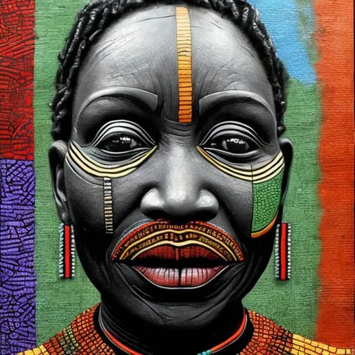 Prompt: Anarchism masterpieces, Ndebele renditions super realism