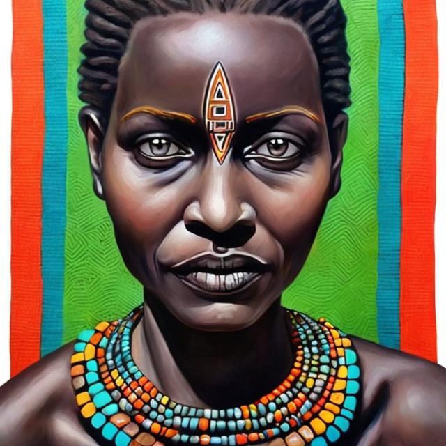 Prompt: Helena Frenkiel masterpieces, Ndebele renditions super realism