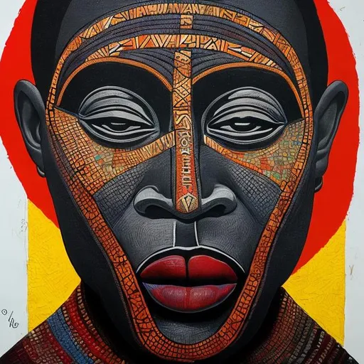 Prompt: Anarchism masterpieces, Ndebele renditions super realism