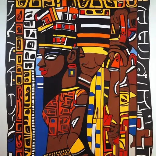 Prompt: Post modernism masterpieces, Ndebele rendition  super realism
