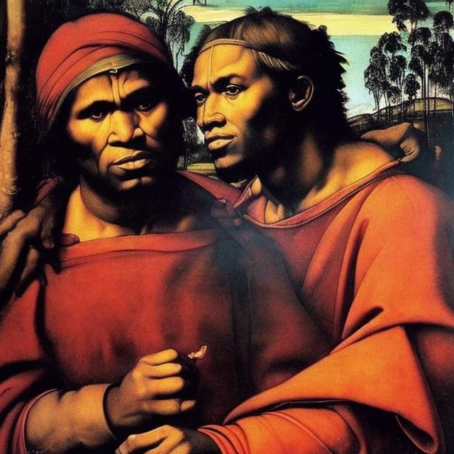 Prompt: Raphael masterpieces, Aboriginal renditions super realism