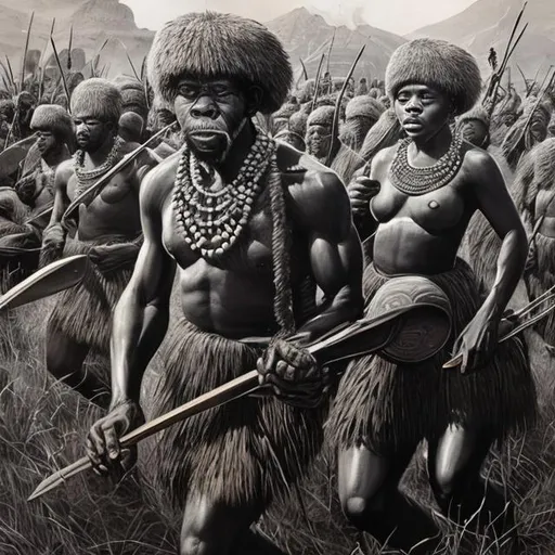 Prompt: Geddes masterpieces, Zulu renditions super realism