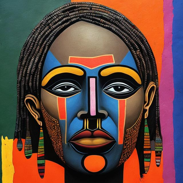 Prompt: Anarchism masterpieces, Ndebele renditions super realism