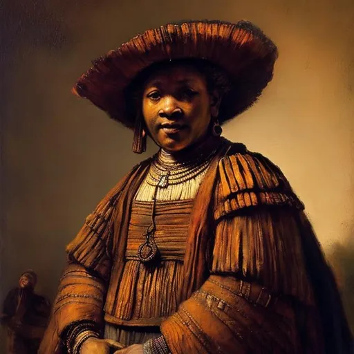 Prompt: Rembrandt 
 masterpieces, Sesotho renditions, super realism