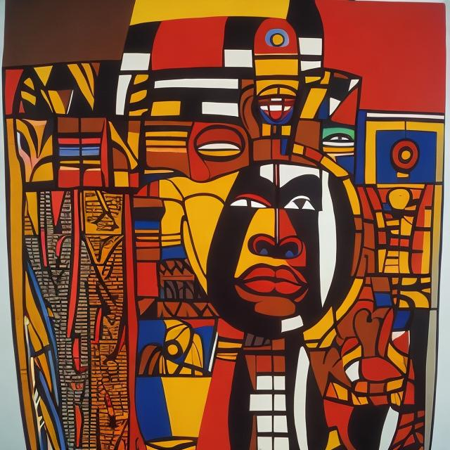 Prompt: Post modernism masterpieces, Ndebele rendition  super realism