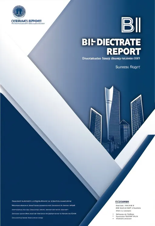 Prompt: Create a Bi-annual Directorate Report cover page, professional, high quality, business, economy, clean text