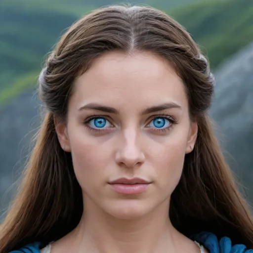 Prompt: Give me a picture of a ibéric woman, what does a ibéric woman with blue eyes look like for real ?