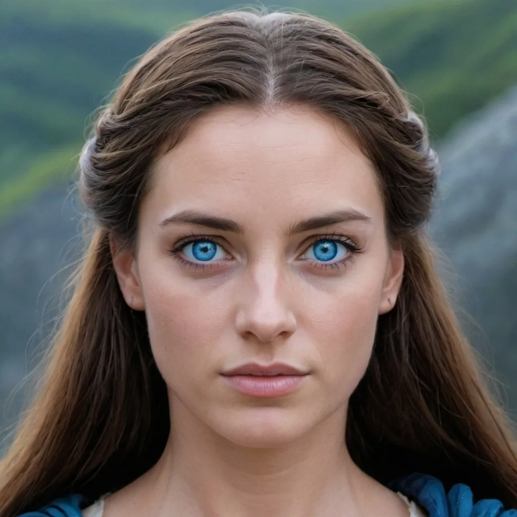 Prompt: Give me a picture of a ibéric woman, what does a ibéric woman with blue eyes look like for real ?