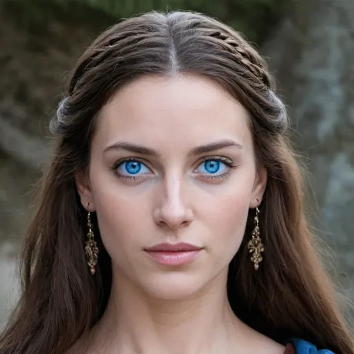 Prompt: Give me a picture of a ibéric woman, what does a ibéric woman with blue eyes look like for real ?