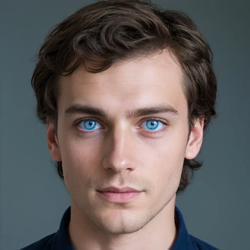 Prompt: Give me a picture of a ibéric young man, what does a ibéric man with blue eyes look like for real ?