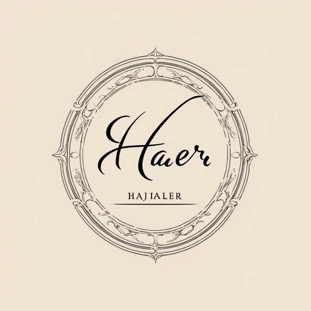 Prompt: Create a logo for a Literature and Art  ,  Artist with my first name (HaJer) HAJER hajer