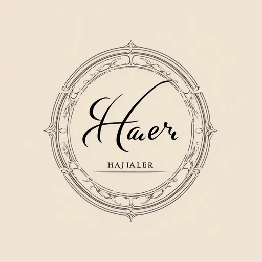 Prompt: Create a logo for a Literature and Art  ,  Artist with my first name (HaJer) HAJER hajer