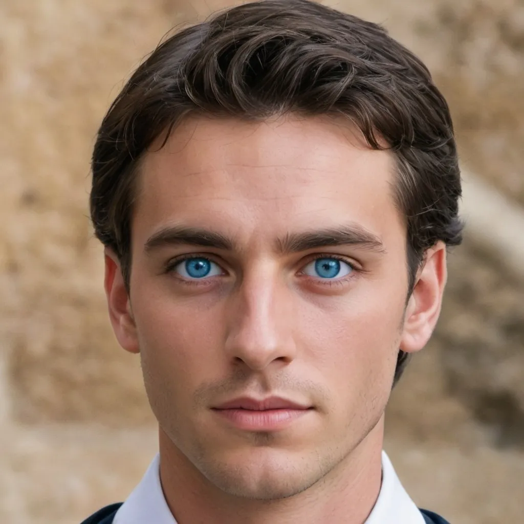 Prompt: Give me a picture of a  young  ibéric  man, what does andalouse ibéric  man with blue eyes look like for real ?