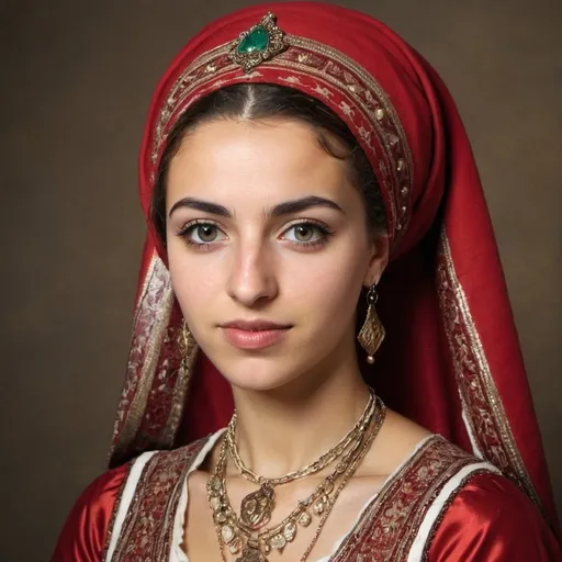 Prompt: Give me a picture of a  young  ottoman andalouse ibéric  Lybian Tunisian  Corse (Nigerian and Italian 5%) woman, what does ottoman andalous ibéric  woman  look like for real ?