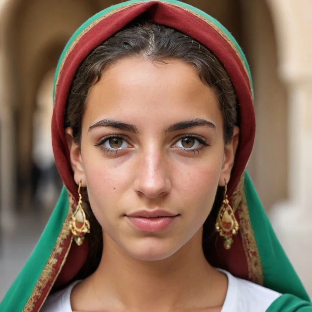 Prompt: Give me a picture of a  young Italian 2,5% Nigérian 2,5% and Lybian Tunisian 75% andalous ibéric 20%  woman, what does an Italian 2,5% Nigérian 2,5% and Lybian Tunisian 75% andalouse ibéric 20%  woman look like for real ?